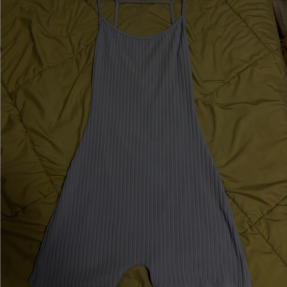 SHEIN Blue Open back bodysuit.